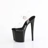 Pleaser - NAUGHTY808 Sandale à bride à la cheville, Pole dance chaussures - Transparent/Noir Product image